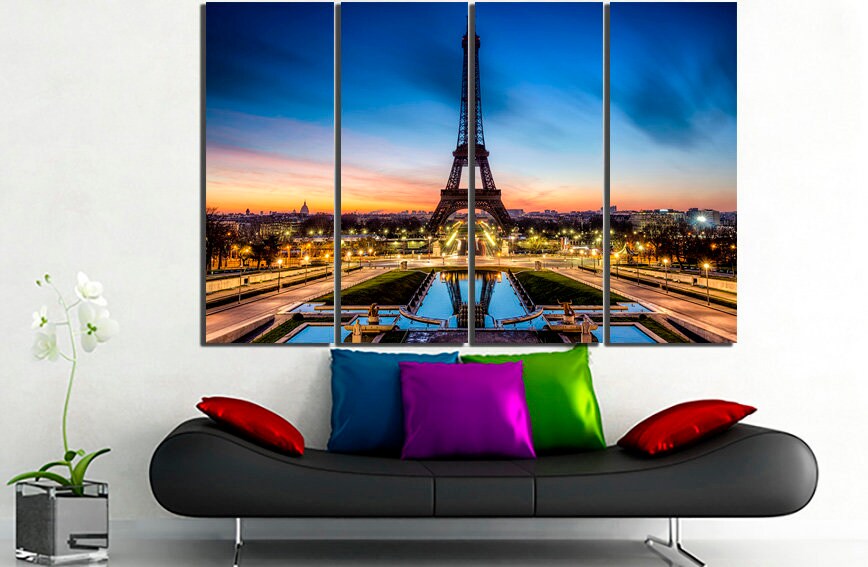 Paris wall art France canvas Tour Eiffel travel décor
