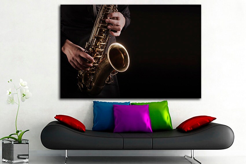 Jazz poster print Jazz canvas Jazz wall art Jazz home decor Saxophone art print Jazz festival print Sax decor bedroom Jazz musician Gift sax