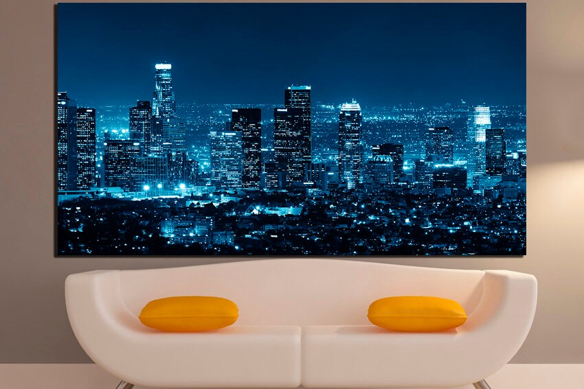 New York night city canvas travel décor