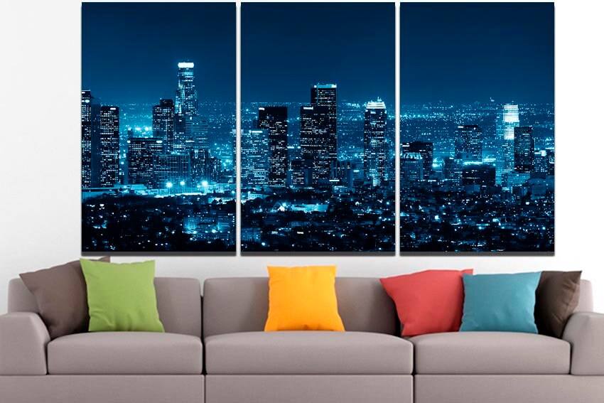 New York night city canvas travel décor