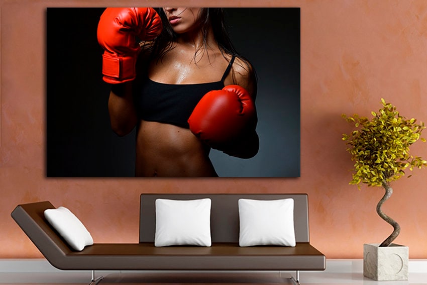 Boxing canvas Gift for man Sports nursery Motivation decor Gym print