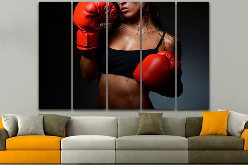 Boxing canvas Gift for man Sports nursery Motivation decor Gym print