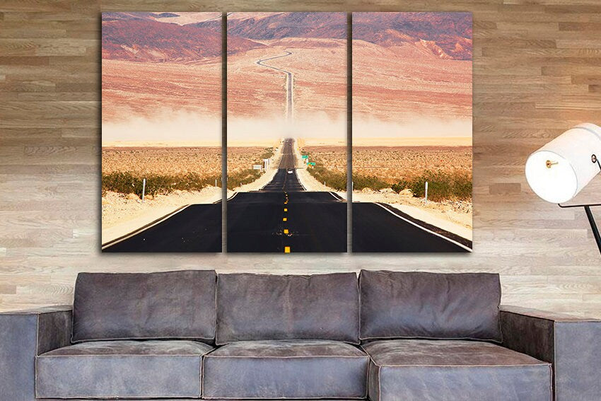 Californian desert Landscape canvas Road wall art Arizona Nature print Travel photo
