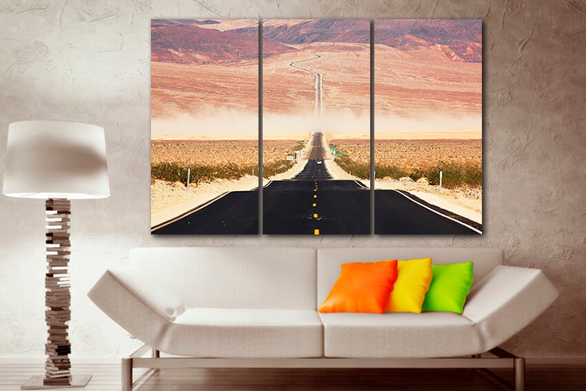 Californian desert Landscape canvas Road wall art Arizona Nature print Travel photo