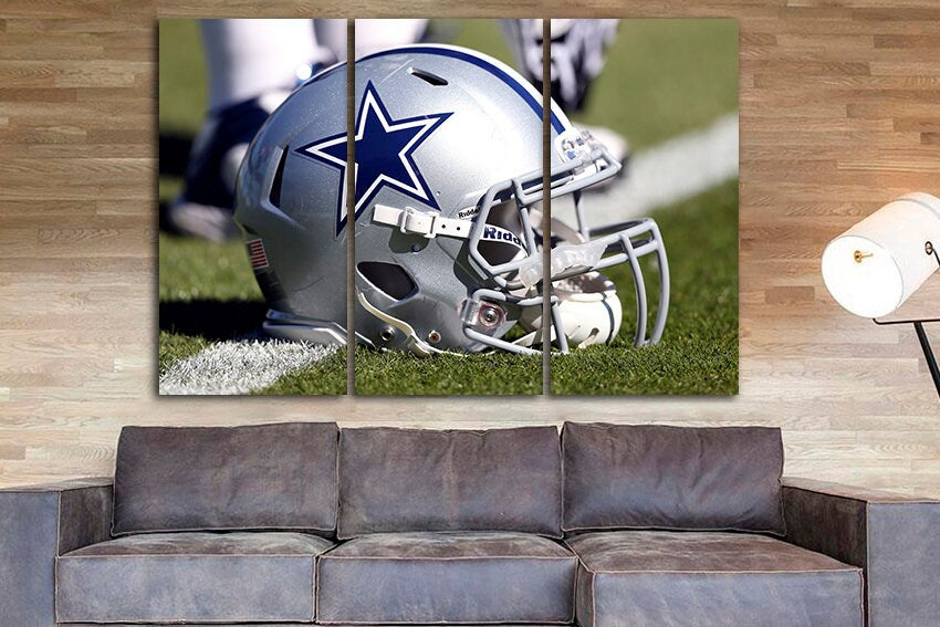 Football canvas Helmet wall decor Sports bar print Nursery artwork Game art Football player gift