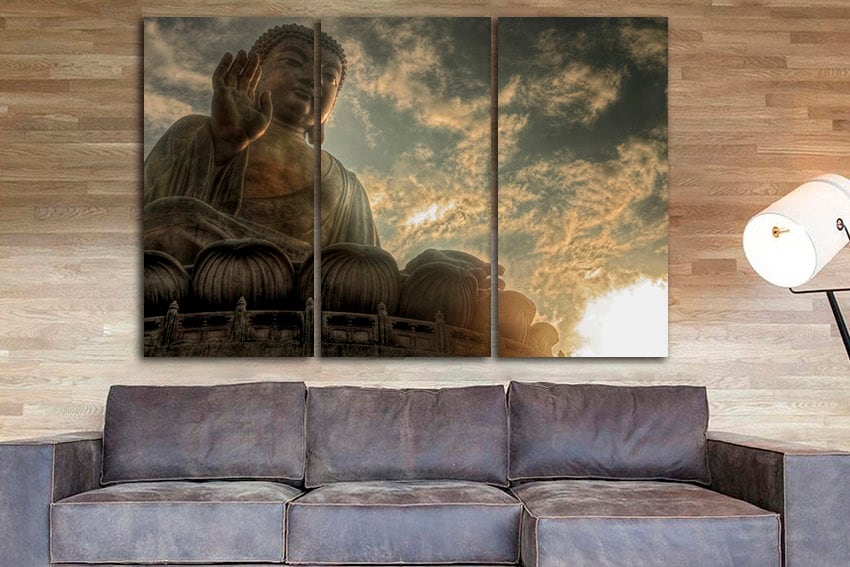 Tian Tan buddha Hong Kong art prints Buddhism Travel wall decor Nirvana Spiritual canvas