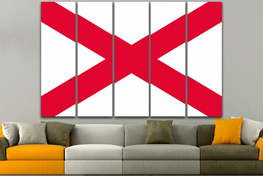 Alabama flag United States Alabama flag print Alabama flag canvas Alabama flag art Print on canvas Wall art Photo print Office decor Print
