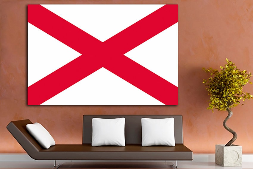 Alabama flag United States Alabama flag print Alabama flag canvas Alabama flag art Print on canvas Wall art Photo print Office decor Print