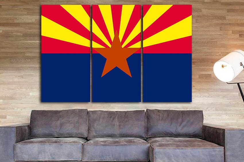 Arizona flag Canvas Four Corners states Arizona flag print Arizona flag canvas Arizona flag art 3 panel canvas Art decor Flag picture Decor