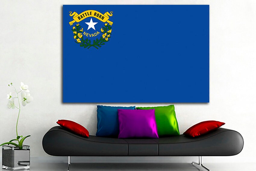 Nevada state Flag print Nevada flag art Nevada flag decor Nevada flag canvas Nevada flag print Art print Office decor Poster flag Photo art
