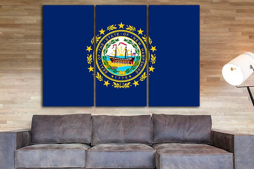 New Hampshire state Flag art New Hampshire art New Hampshire decor New Hampshire canvas New Hampshire print Granite State flag Office art