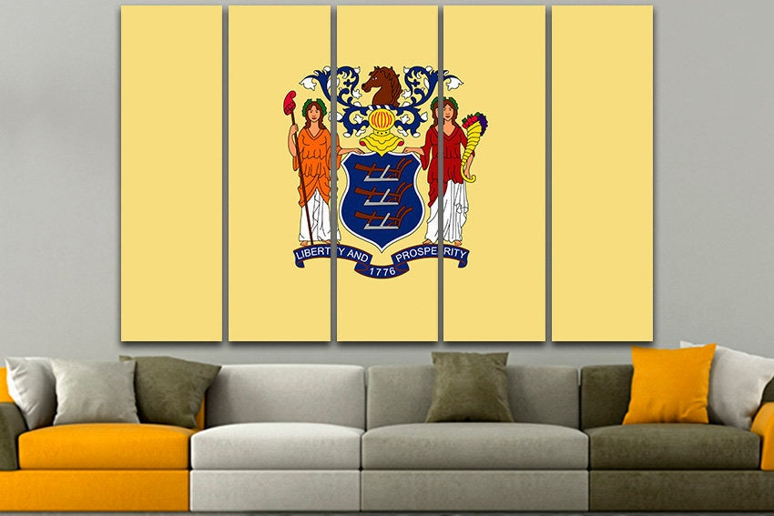 New Jersey state Flag art New Jersey flag art New Jersey decor New Jersey flag New Jersey print Garden State flag Office decor Photo print
