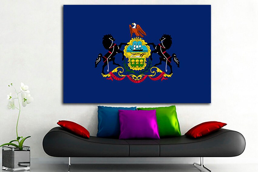 Pennsylvania state Wall art Pennsylvania flag Pennsylvania art Pennsylvania decor Pennsylvania print Pennsylvania canvas Keystone State flag
