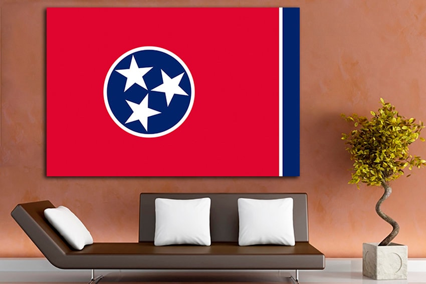 Tennessee state Print decor Tennessee flag Tennessee flag art Tennessee decor Tennessee print Flag art decor Volunteer State flag Photo art
