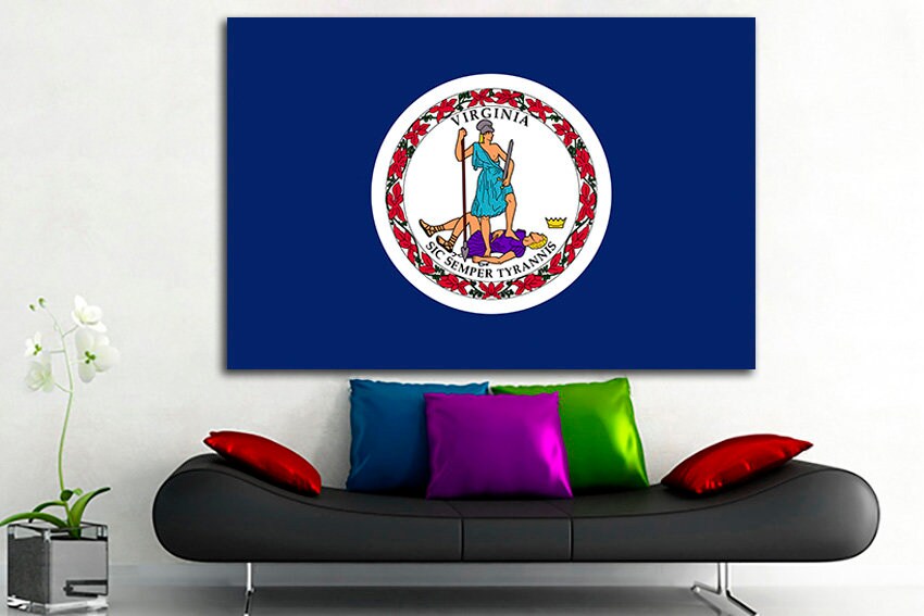Virginia state Virginia flag Art prints Virginia flag art Virginia flag photo Virginia flag print Flag print Printable art Flag poster Photo