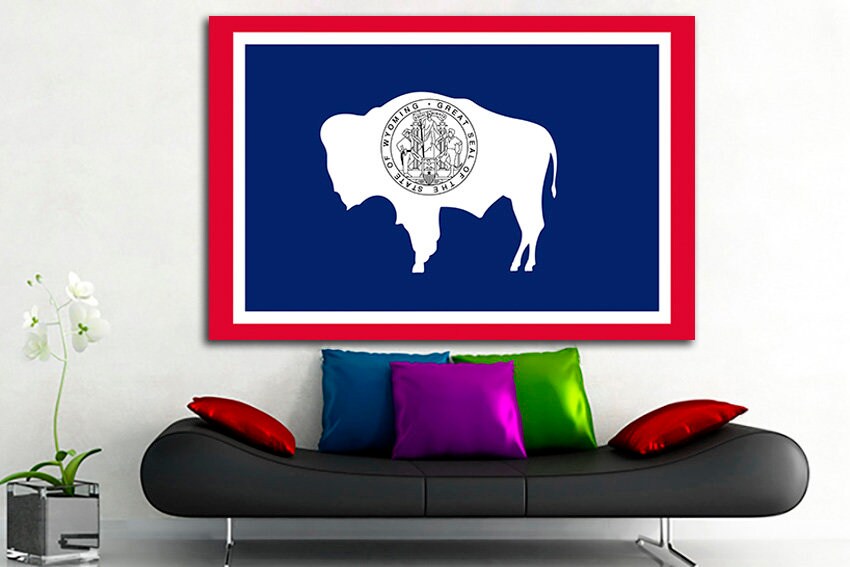 Wyoming state Wyoming flag Wall canvas Wyoming flag art Wyoming flag photo Wyoming flag print Wyoming flag canvas Flag photo Flag canvas art