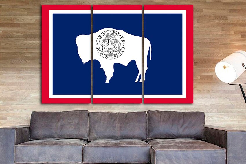 Wyoming state Wyoming flag Wall canvas Wyoming flag art Wyoming flag photo Wyoming flag print Wyoming flag canvas Flag photo Flag canvas art