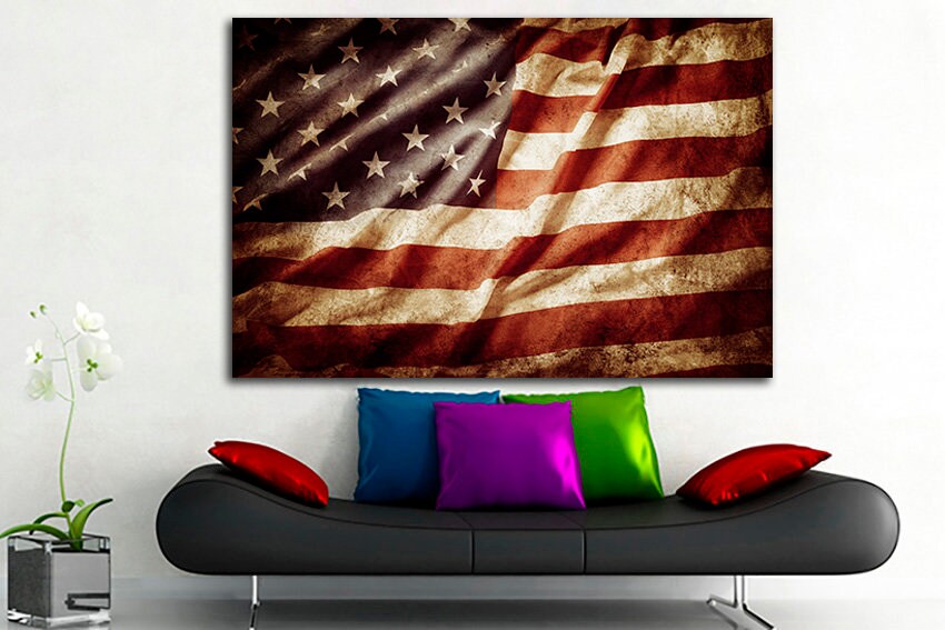 American flag Wall art United states flag US flag canvas Flag us print Flag us canvas National flag US Flag US art Flag art Flag print Photo