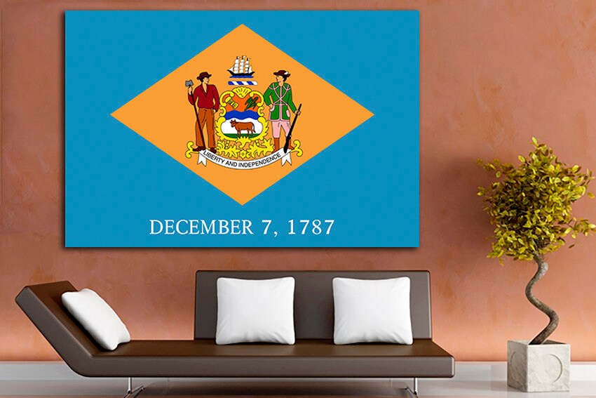 Delaware state Delaware flag Canvas Delaware flag art Delaware flag photo Delaware flag print Delaware flag canvas Flag canvas set Photo art