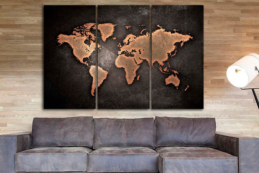 World map Print art on canvas ready to hang