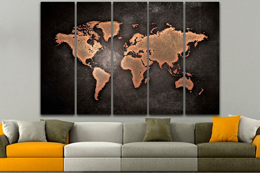 World map Print art on canvas ready to hang