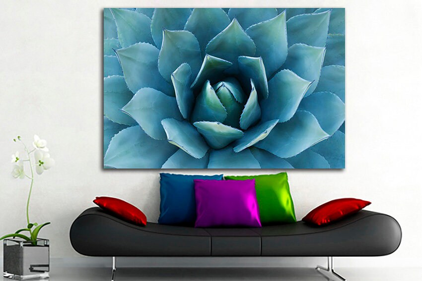 Blue Agave Print decor Floral Tequila canvas Flowers Cool gift