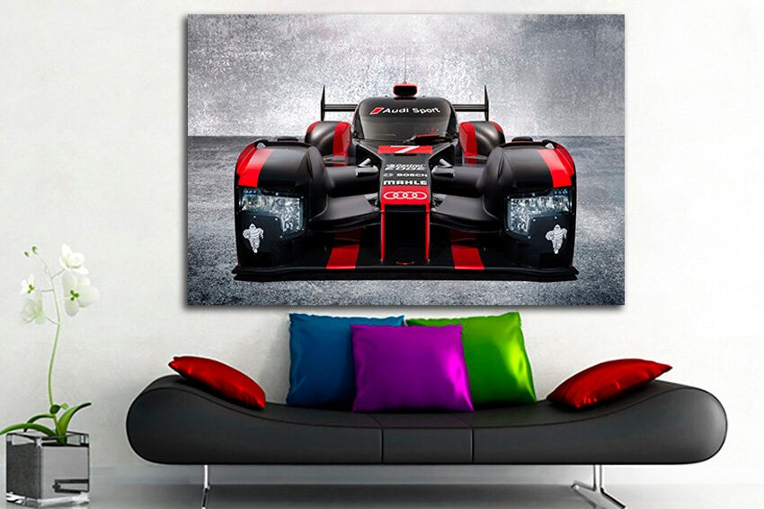 Sportcar wall art Racing canvas Mechanism decor Mens gift print