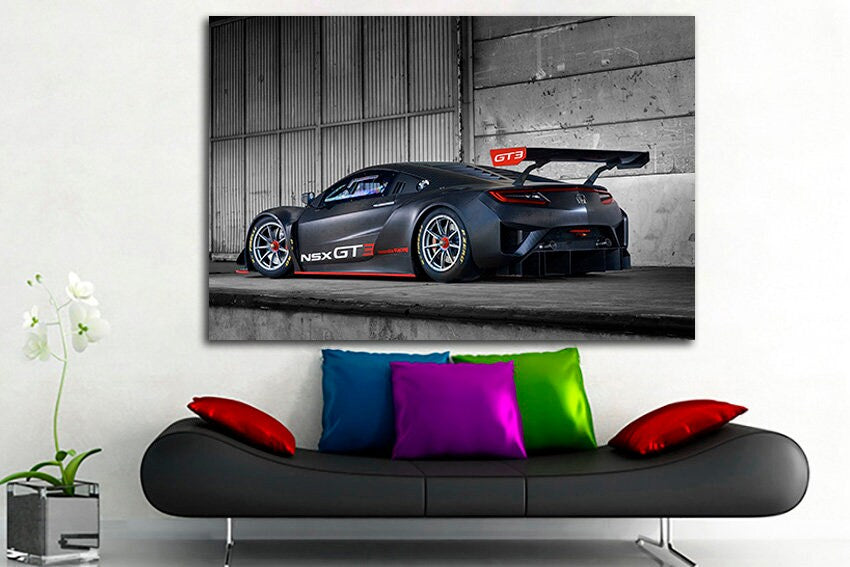 Sports car print on canvas Racing wall art Racing boy room decor Nursery artwork