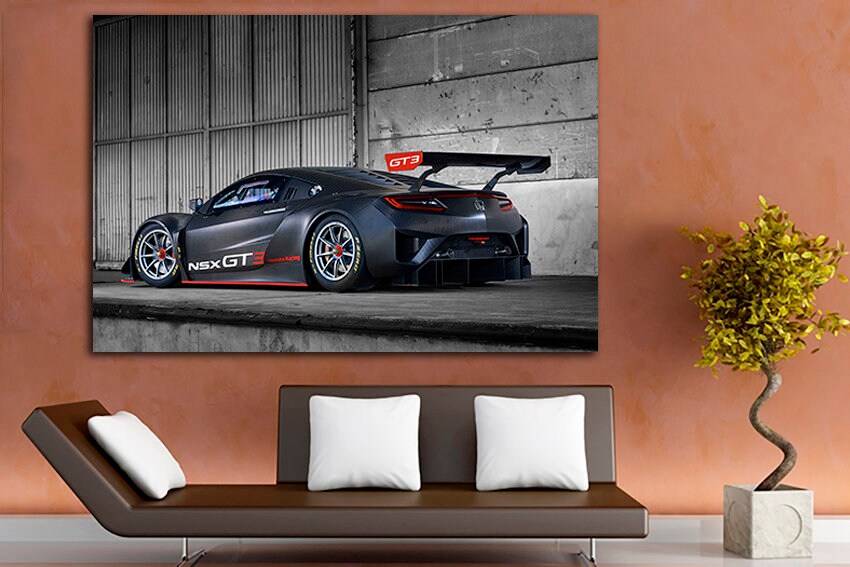 Sports car print on canvas Racing wall art Racing boy room decor Nursery artwork