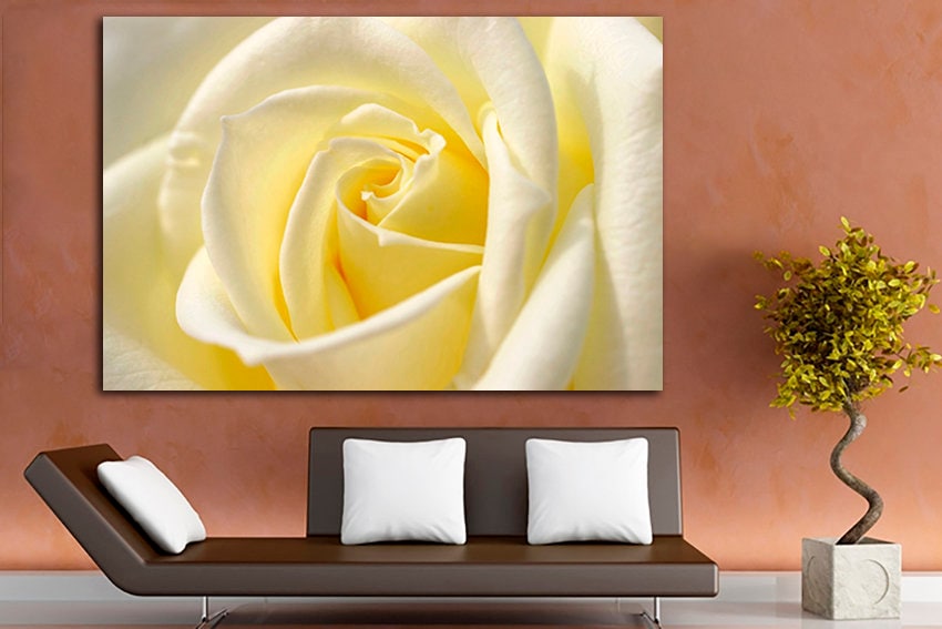 White rose art prints Flowers canvas Floral decor Ready to hang