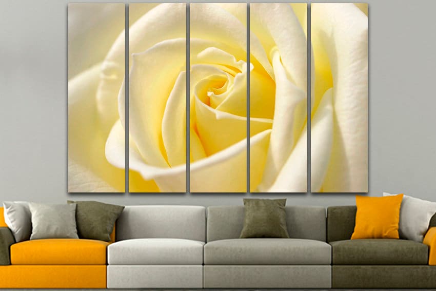 White rose art prints Flowers canvas Floral decor Ready to hang