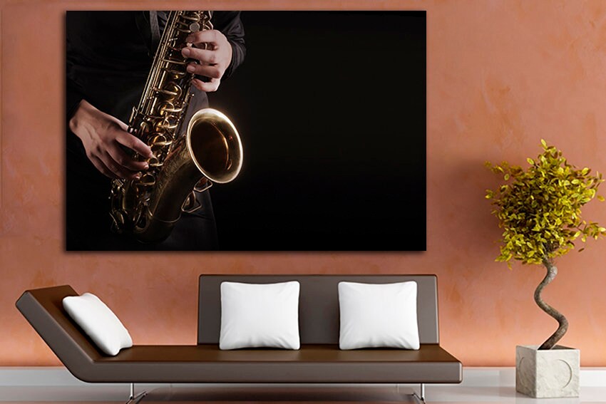 Jazz poster print Jazz canvas Jazz wall art Jazz home decor Saxophone art print Jazz festival print Sax decor bedroom Jazz musician Gift sax