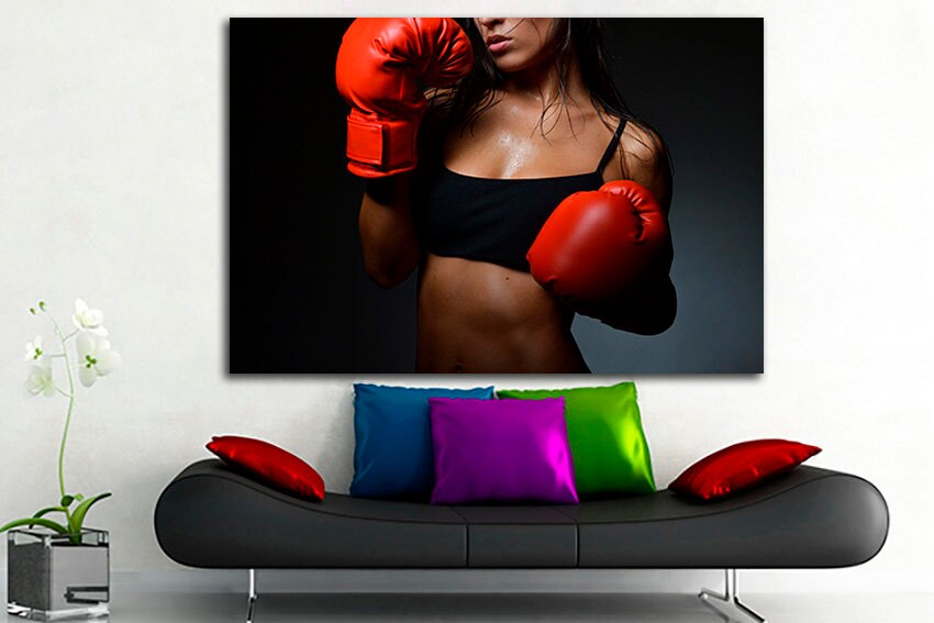 Boxing canvas Gift for man Sports nursery Motivation decor Gym print