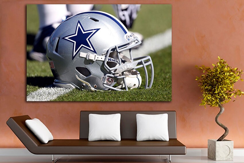 Football canvas Helmet wall decor Sports bar print Nursery artwork Game art Football player gift