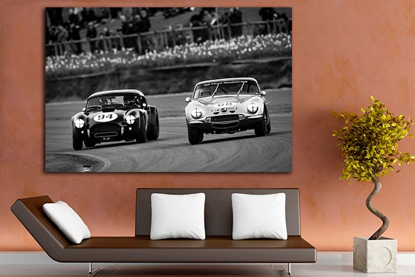 Racing car canvas Sports car print Mechanism decor ready to hang