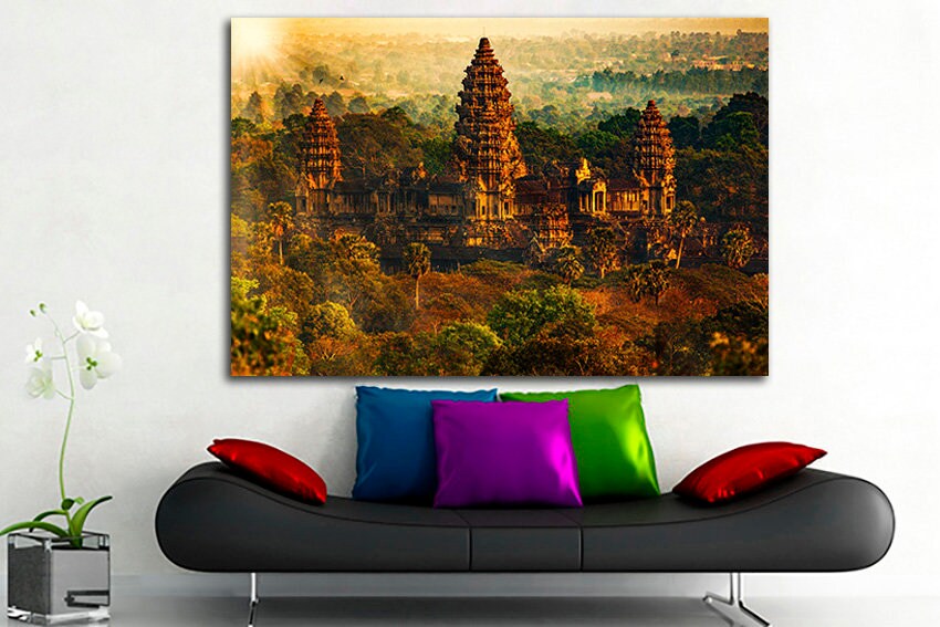 Angkor Wat Canvas Landscape print Khmer travel wat print Cambodia art