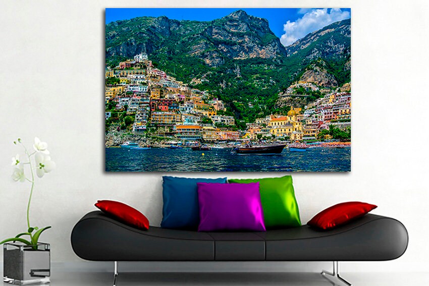 Amalfi coast Beach print Travel canvas