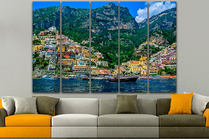 Amalfi coast Beach print Travel canvas