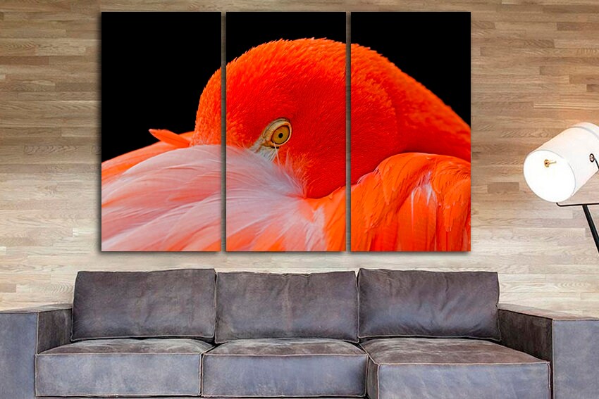 Flamingos bird art decor animal canvas Tropical print