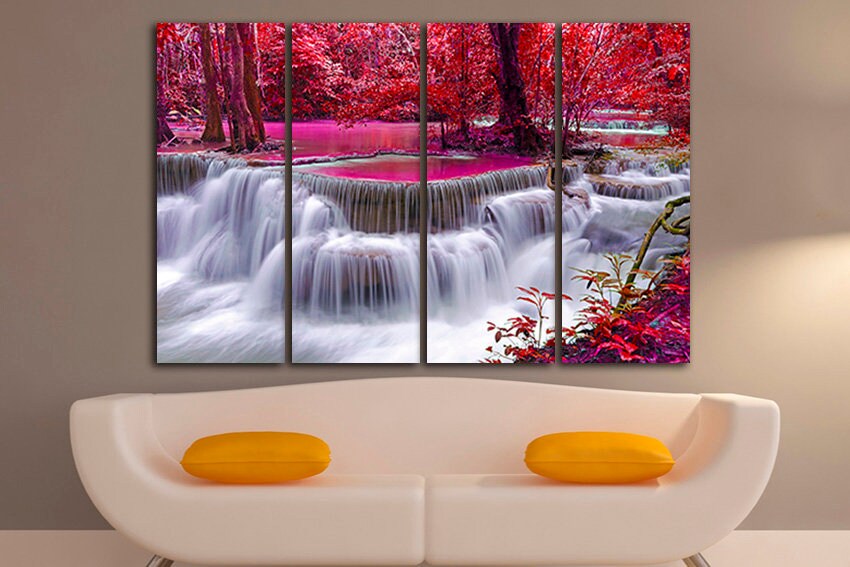 Canvas waterfall Nature decor Landscape art Bedroom decor Ready to hang