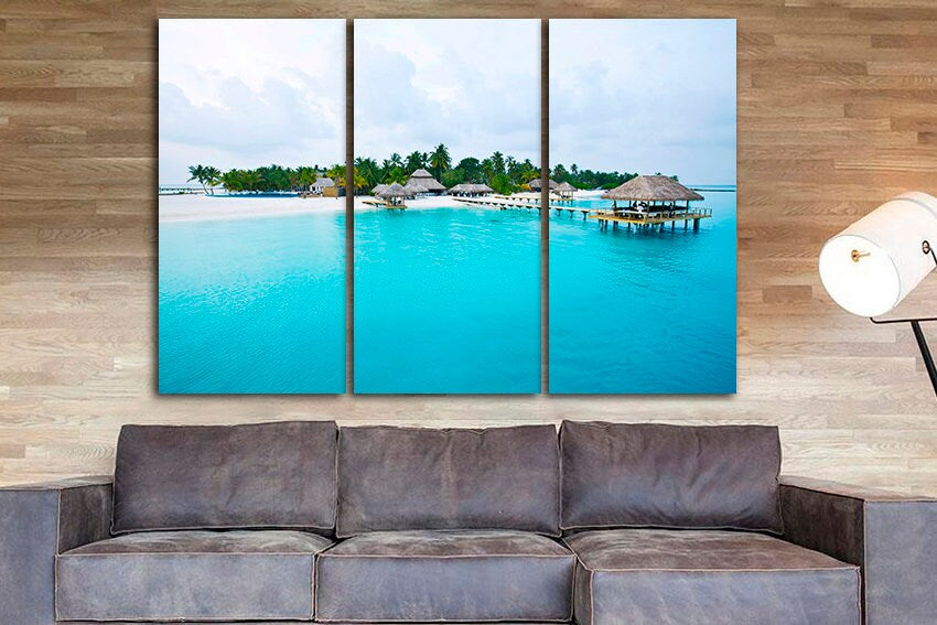 Maldives canvas Nature decor Travel gift Ready to hang