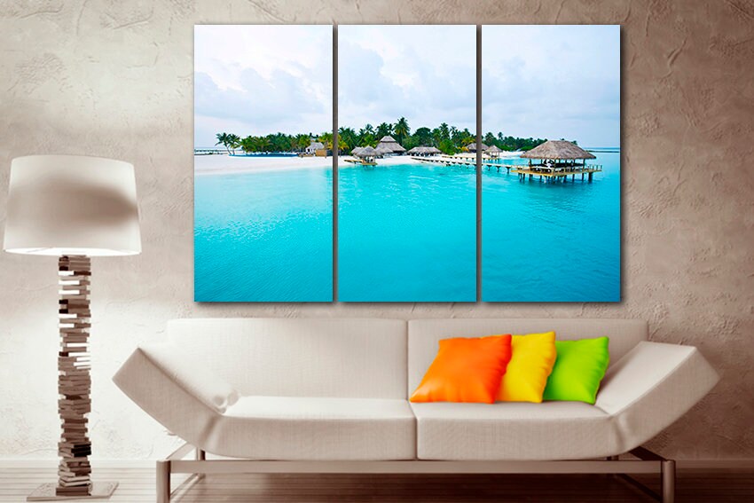 Maldives canvas Nature decor Travel gift Ready to hang