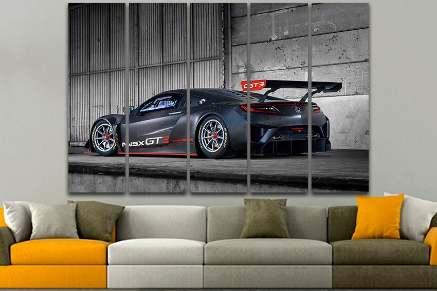 Sports car print on canvas Racing wall art Racing boy room decor Nursery artwork
