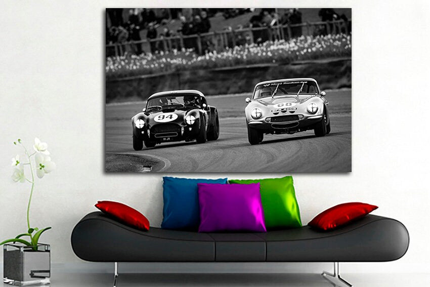 Racing car canvas Sports car print Mechanism decor ready to hang