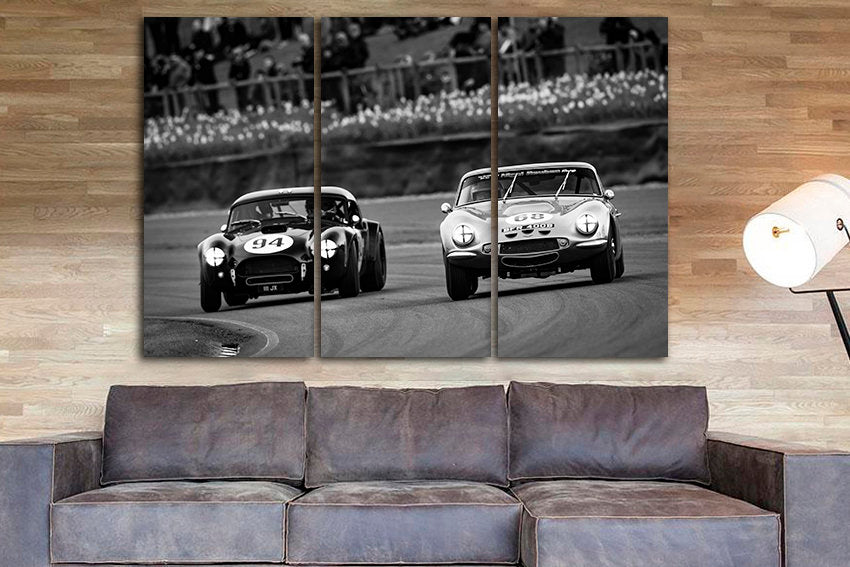 Racing car canvas Sports car print Mechanism decor ready to hang
