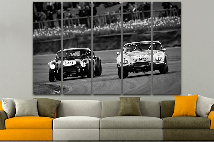 Racing car canvas Sports car print Mechanism decor ready to hang