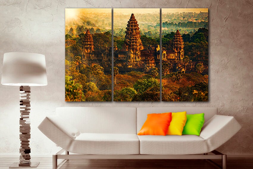 Angkor Wat Canvas Landscape print Khmer travel wat print Cambodia art