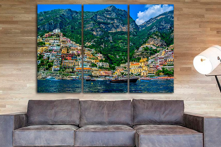 Amalfi coast Beach print Travel canvas