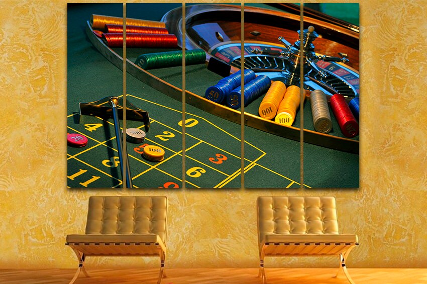 Casino decor Poker game canvas Gambling art Game room print ready to hang