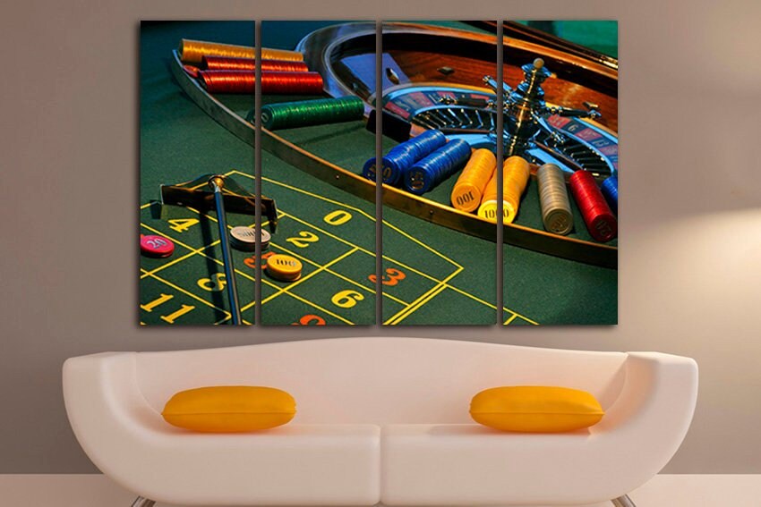 Casino decor Poker game canvas Gambling art Game room print ready to hang